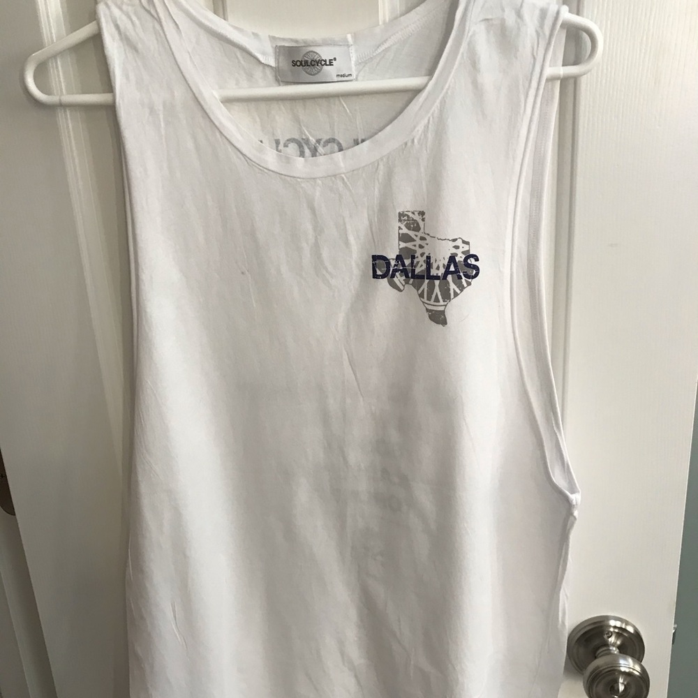 White SoulCycle Dallas Medium Muscle Tank